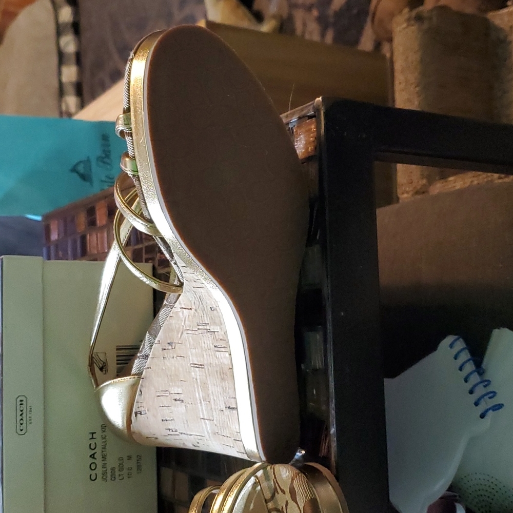 Coach wedge sandals gold - Picture 2 of 7